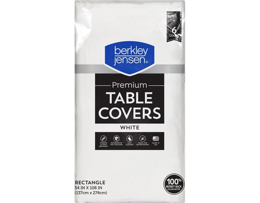 Premium Table Cover, White, 6 ct Berkley Jensen