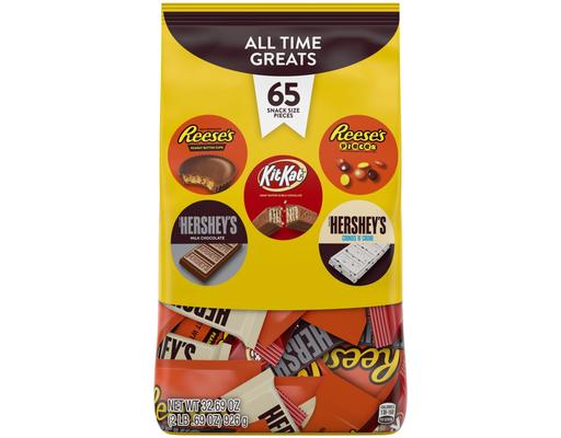 Snack Size Candy Bars, All Time Greats, 65 ct Hershey