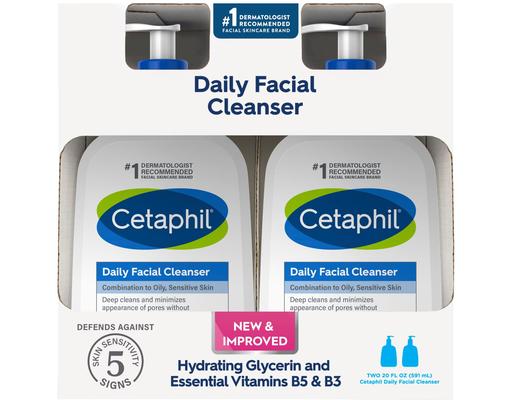 Daily Facial Cleanser, Combination to Oily, 20 fl oz (2-pk) Cetaphil