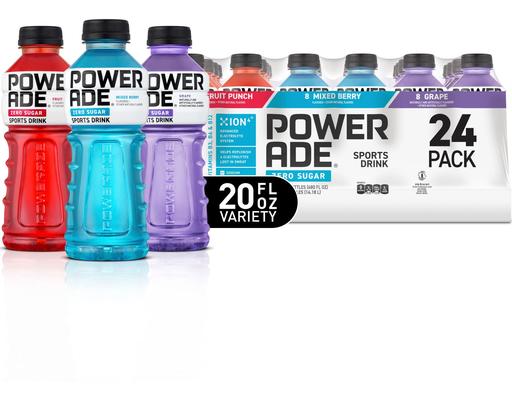 Zero Sugar Sports Drink, Variety Pack, 20 fl oz (24-pk) Powerade