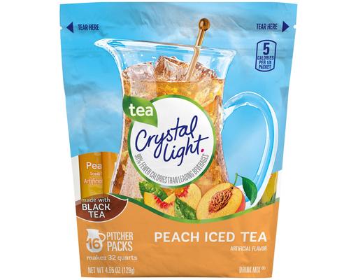 Drink Mix Packets, Peach Iced Tea, 16 ct Crystal Light