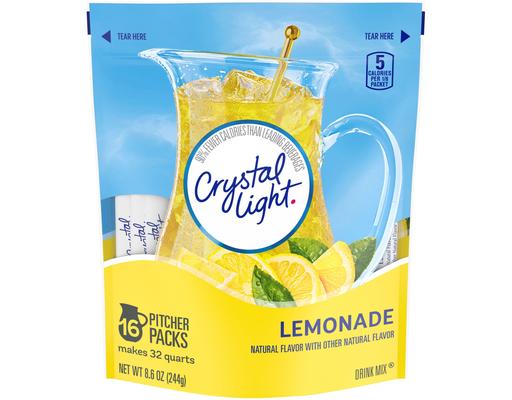 Drink Mix Packets, Lemonade, 16 ct Crystal Light