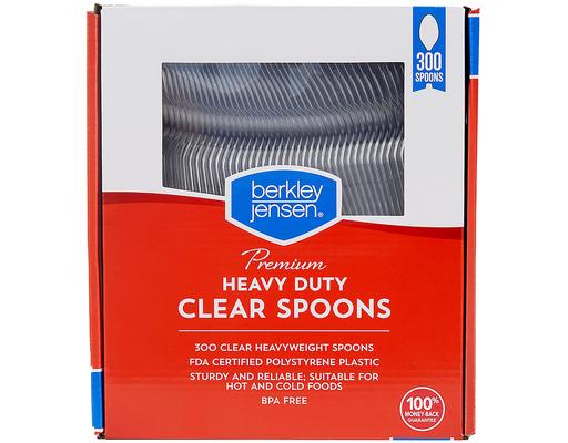 Premium Heavy Duty Clear Spoons, 300 ct Berkley Jensen