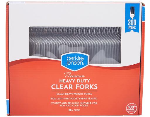 Premium Heavy Duty Clear Forks, 300 ct Berkley Jensen
