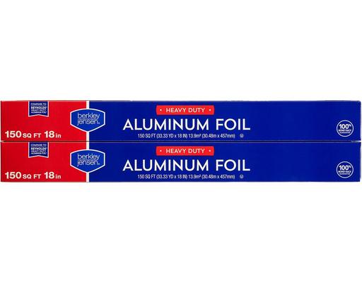 Heavy Duty Aluminum Foil, 18 Inch, 150 Square Feet (2-pk) Berkley Jensen