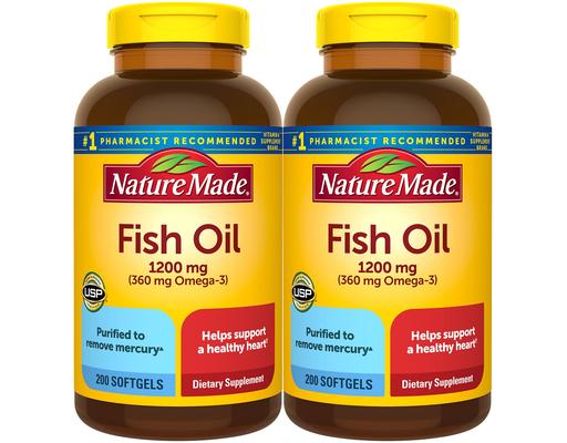 3200mg Fish Oil Softgels, 200 ct (2-pk) Nature Made