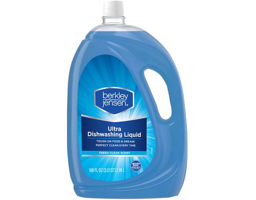 Ultra Dishwashing Liquid, Fresh Clean, 100 fl oz Berkley Jensen