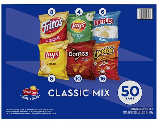 Snack Mix, Classic, Variety Pack Chips, 1 oz (50-pk) Frito-Lay