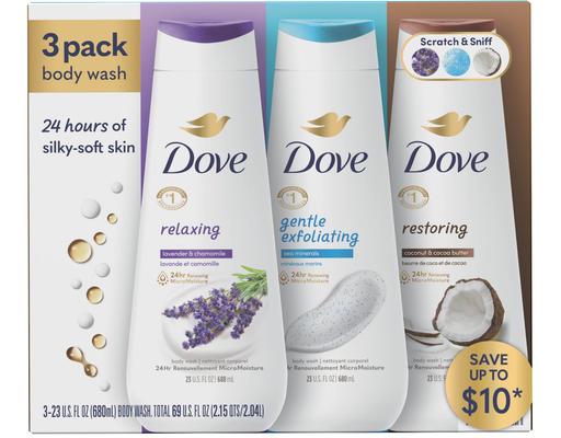 Body Wash, Variety Pack, 23 fl oz (3-pk) Dove