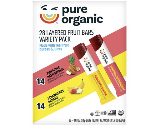 Layered Fruit Bars, Variety Pack, 0.63 oz (28-pk) Pure Organic
