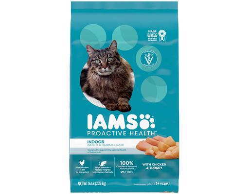 Proactive Health Indoor Cat Food, Weight & Hairball Care, 16 Pound IAMS