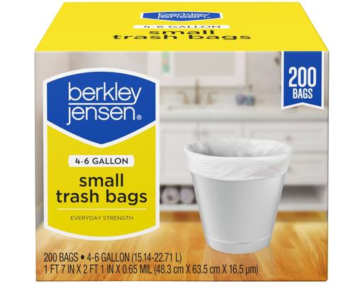 4-6 Gallon Small Trash Bags, 200 ct Berkley Jensen