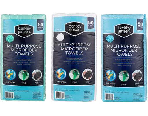 Multi-Purpose Microfiber Towels, 50 ct Berkley Jensen