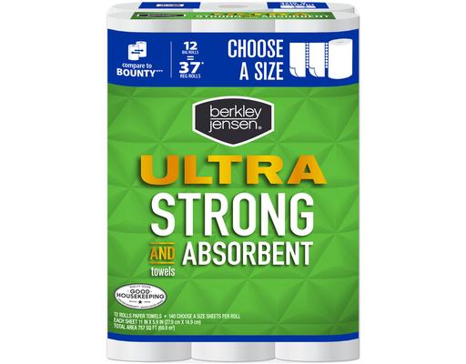 Ultra Strong & Absorbent Paper Towel, Choose-a-Size, 140 ct (12-pk) Berkley Jensen