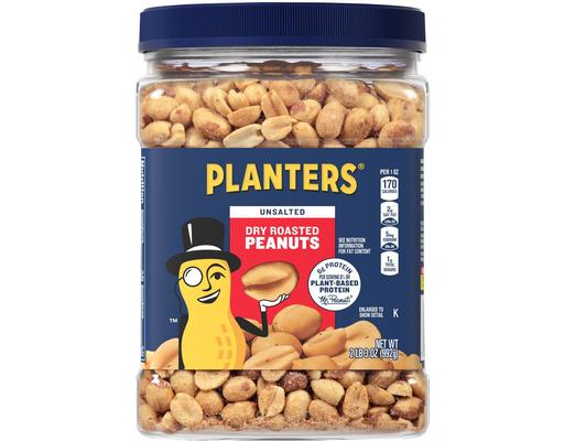Unsalted Dry ed Peanuts, 35 oz Planters