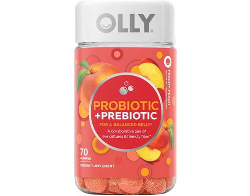 Probiotic+Prebiotic Gummies, Peachy Peach, 70 ct Olly