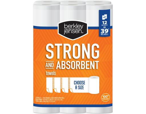Strong & Absorbent Paper Towel, 160 ct (12-pk) Berkley Jensen