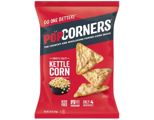 Popped-Corn Snack Chips, Sweet & Salty Kettle Corn, 18 oz Popcorners