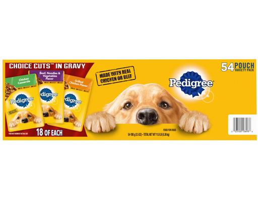 Choice Cuts in Gravy Wet Dog Food, Variety Pack, 3.5 oz (54-pk) Pedigree
