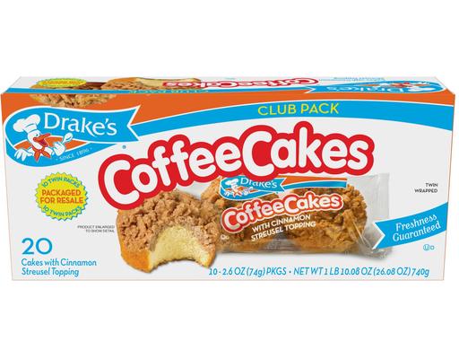 Coffee Cakes with Cinnamon Streusel Topping, 2 ct (10-pk) Drake's