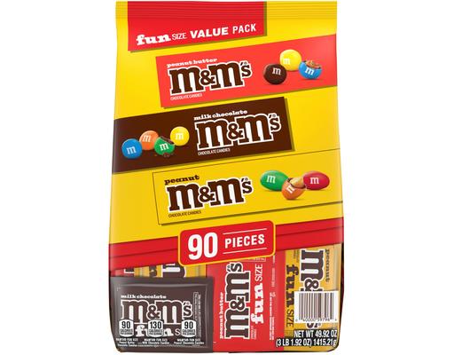 Fun Size Assorted Chocolate, Variety Pack, 90 ct M&M's