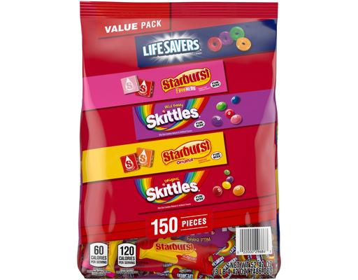 Skittles, Starburst & Life Savers Fruity Candy Variety Bulk Bag, 150 ct. Mars