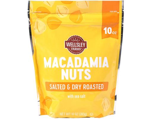 Salted & Dry roasted Macadamia Nuts, 10 oz Wellsley Farms