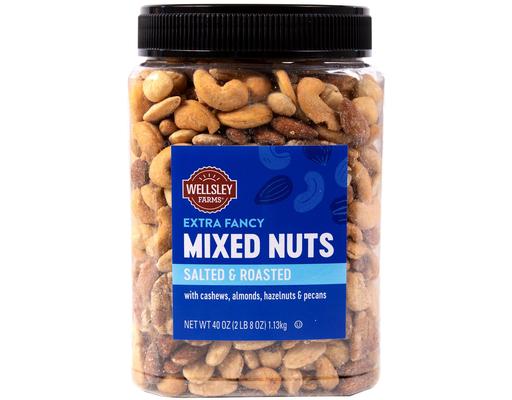 Salted & Roasted Mixed Nuts, Extra Fancy, 40 oz Wellsley Farms