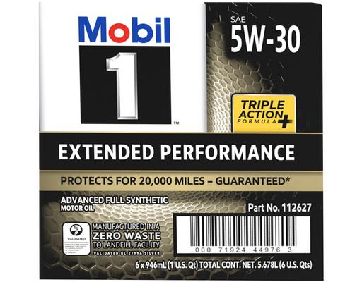 1 Triple Action Extended Performance Advanced Full Synthetic Motor Oil, 5W-30, 1 Quart (6-pk) Mobil
