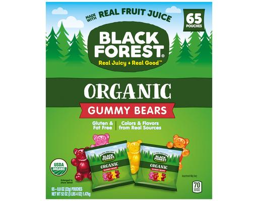 Organic Gummy Bear Pouches, 0.8 oz (65-pk) Black Forest
