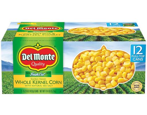 Whole Kernel Corn, 15.25 oz (12-pk) Del Monte