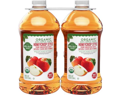 Organic 100% Apple Juice, 96 fl oz (2-pk) Wellsley Farms