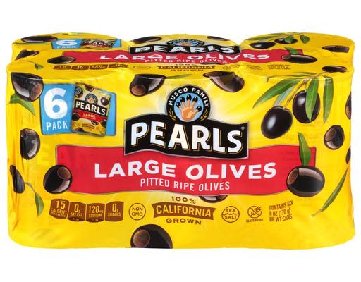 Large Pitted Black Olives, 6 oz (6-pk) Pearls