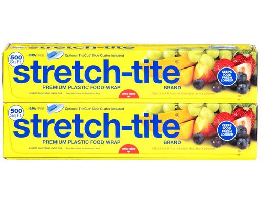 Premium Plastic Food Wrap, 500 Square Foot (2-pk) Stretch-Tite