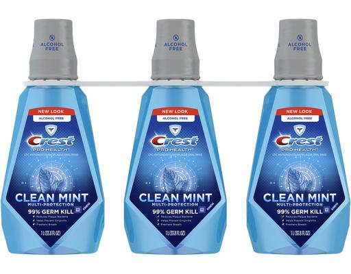 Pro-Health Multi-Protection Mouthwash, Clean Mint, 33.8 fl oz (3-pk) Crest