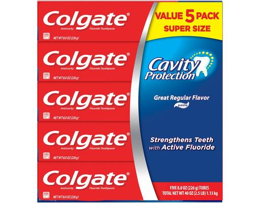 Cavity Protection Toothpaste, Regular, 8 oz (5-pk) Colgate