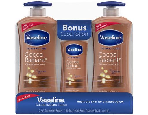 Intensive Care Cocoa Radiant Body Lotion with Bonus Bottle, 3 ct Vaseline