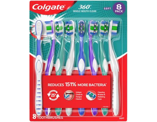 360 Soft Toothbrushes, 8 ct Colgate