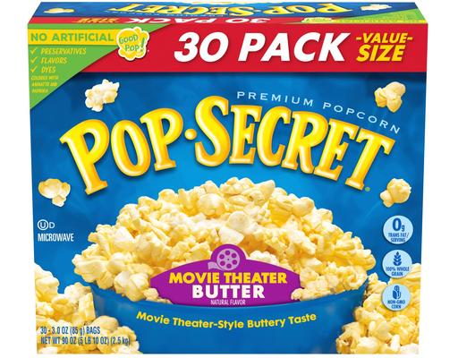 Microwave Popcorn, Movie Theater Butter, 3 oz (30-pk) Pop Secret