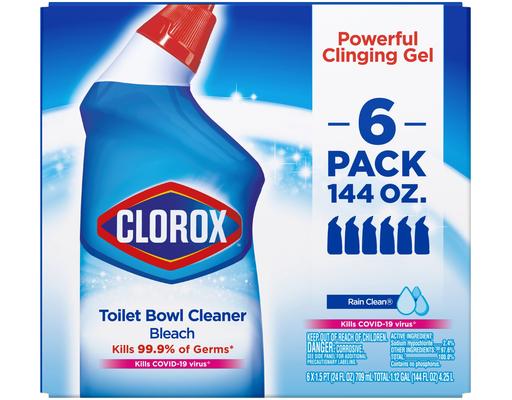 Toilet Bowl Cleaner wiith Bleach, 24 fl oz (6-pk) Clorox