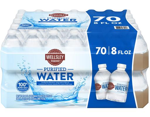 Purified Water, 8 fl oz (70-pk) Wellsley Farms