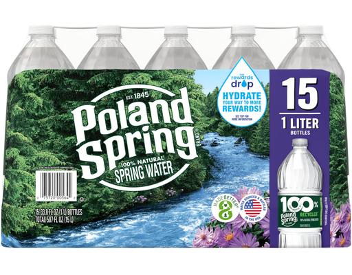 100% Natural Spring Water, 33.8 fl oz (15-pk) Poland Spring