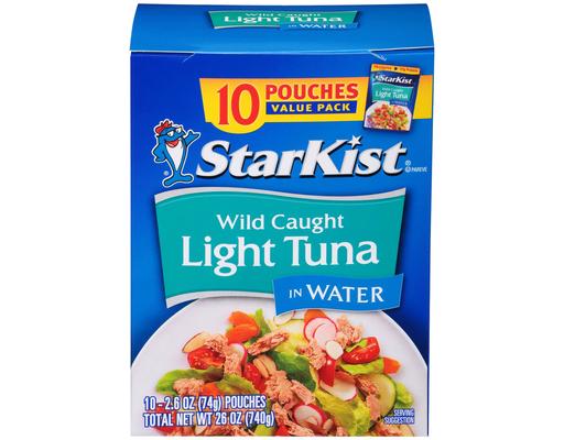 Wild Caught Light Tuna in Water Pouches, 2.6 oz (10-pk) Starkist