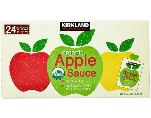 Organic Apple Sauce, 3.17 oz (24-pk) Kirkland Signature