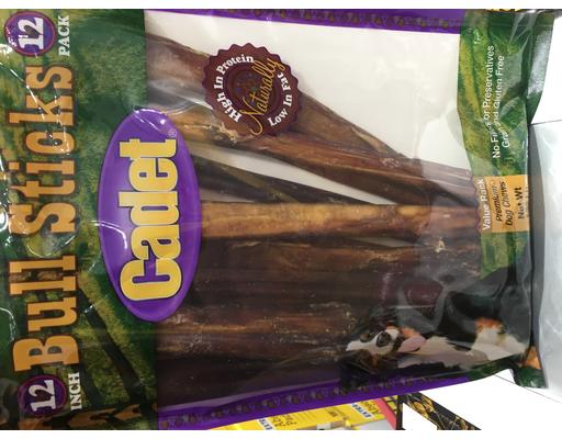 12 Inch Bull Sticks for Dogs, 12 ct Cadet