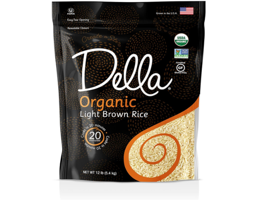 Organic Long Grain Brown Rice, 12 Pound Della