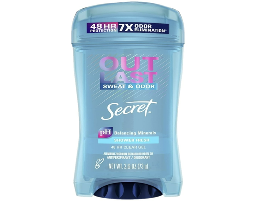 Outlast Clear Gel Deodorant, Shower Fresh, 2.6 oz (4-pk) Secret