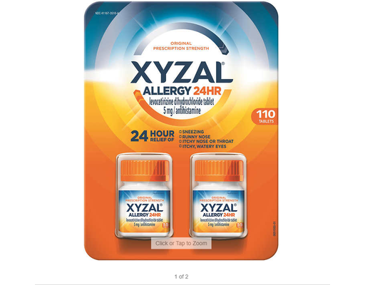Allergy Antihistamine 5mg Tablets, 110 ct Xyzal