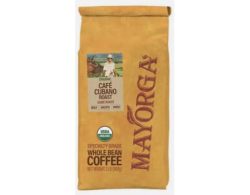 Cafe Cubano Whole Coffee Beans, Dark, 32 oz Mayorga Organics