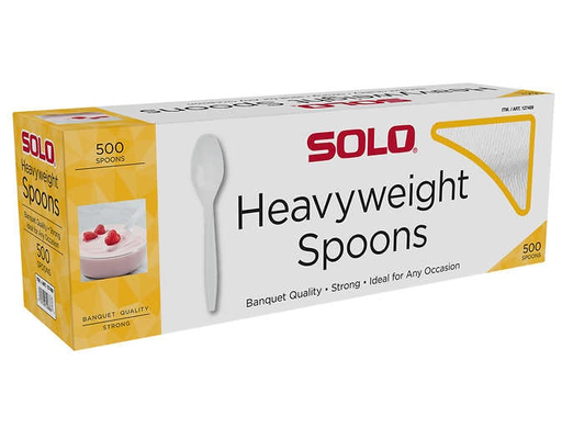 Solo Heavyweight Plastic Spoons, White, 500 ct SOLO
